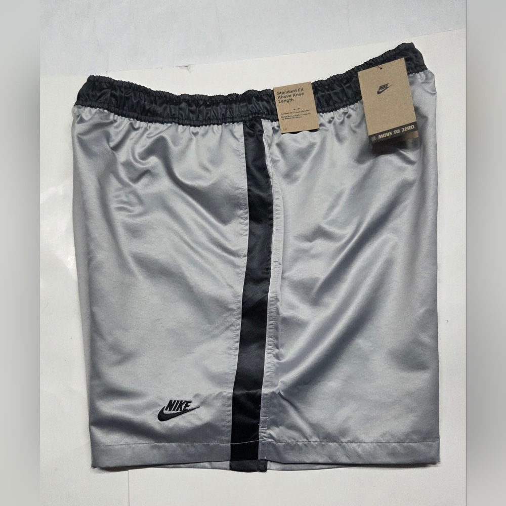 Nike Club Woven Silver/Black Shorts Mens Size L NWT!